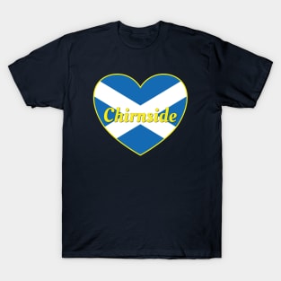 Chirnside Scotland UK Scotland Flag Heart T-Shirt